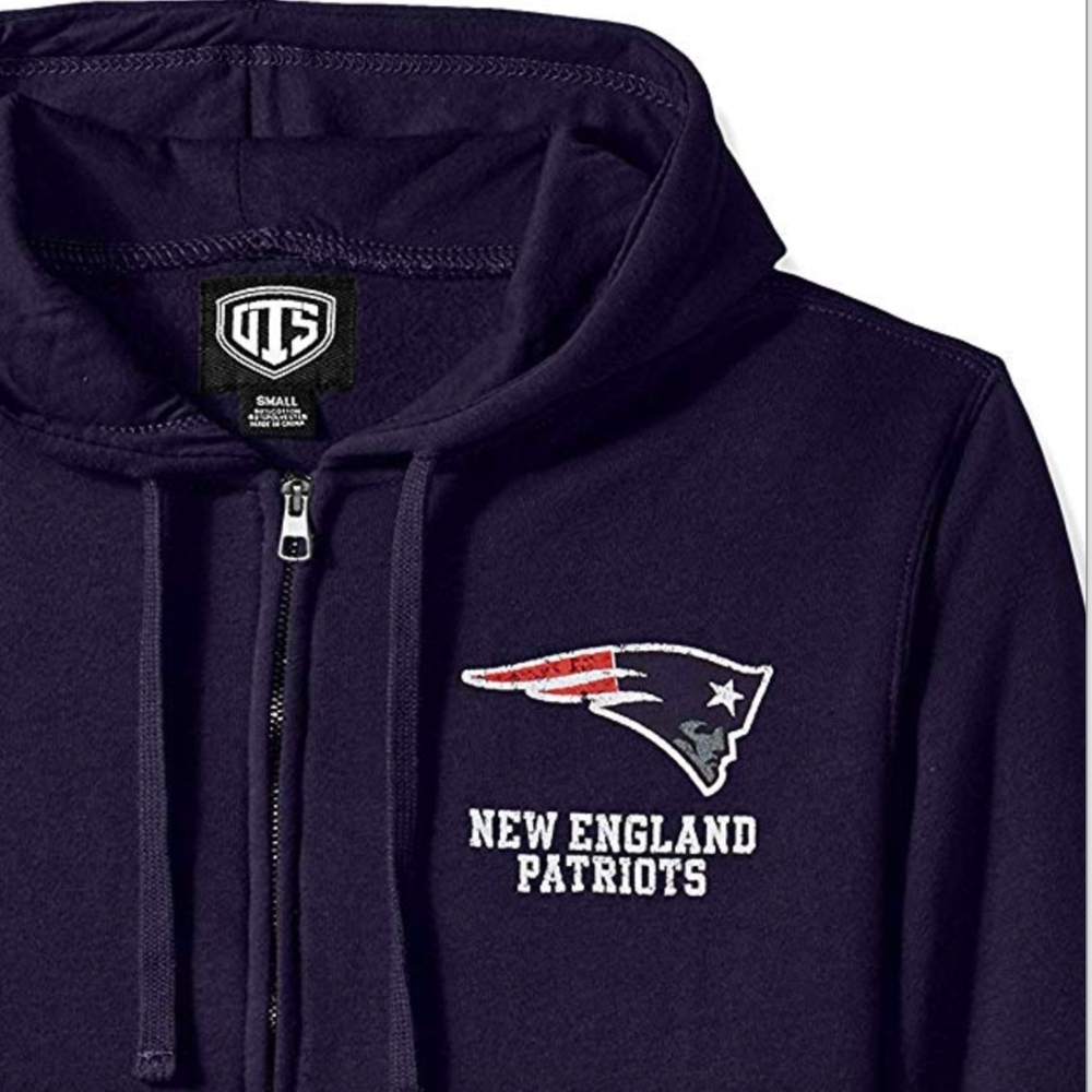New England Patriots Fleece Full-Zip Hoodie NWT Md - Picture 5 of 6